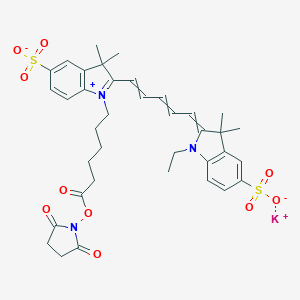 molecular formula C37H42KN3O10S2 B109932 Potassium;2-[5-[1-[6-(2,5-dioxopyrrolidin-1-yl)oxy-6-oxohexyl]-3,3-dimethyl-5-sulfonatoindol-1-ium-2-yl]penta-2,4-dienylidene]-1-ethyl-3,3-dimethylindole-5-sulfonate CAS No. 1358906-77-0