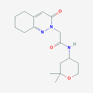 molecular formula C17H25N3O3 B10993249 N-(2,2-dimethyltetrahydro-2H-pyran-4-yl)-2-(3-oxo-5,6,7,8-tetrahydrocinnolin-2(3H)-yl)acetamide 