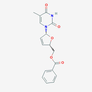 molecular formula C17H16N2O5 B109933 ((2S,5R)-5-(5-Methyl-2,4-dioxo-3,4-dihydropyrimidin-1(2H)-yl)-2,5-dihydrofuran-2-yl)methyl benzoate CAS No. 122567-97-9
