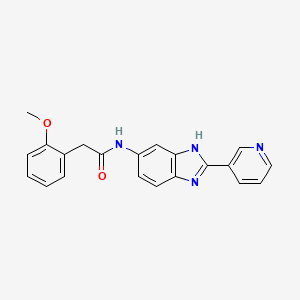 molecular formula C21H18N4O2 B10993761 2-(2-methoxyphenyl)-N-[2-(pyridin-3-yl)-1H-benzimidazol-5-yl]acetamide 