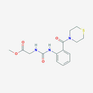 molecular formula C15H19N3O4S B10993858 methyl N-{[2-(thiomorpholin-4-ylcarbonyl)phenyl]carbamoyl}glycinate 