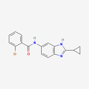 molecular formula C17H14BrN3O B10993911 2-bromo-N-(2-cyclopropyl-1H-benzimidazol-5-yl)benzamide 