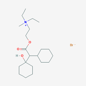 molecular formula C21H40BrNO3 B010994 Diethyl(2-hydroxyethyl)methylammonium bromide alpha-cyclohexyl-1-hydroxycyclohexaneacetate CAS No. 100916-78-7