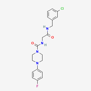 molecular formula C20H22ClFN4O2 B10994017 N-{2-[(3-chlorobenzyl)amino]-2-oxoethyl}-4-(4-fluorophenyl)piperazine-1-carboxamide 