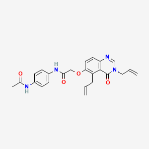 molecular formula C24H24N4O4 B10994062 N-[4-(acetylamino)phenyl]-2-{[4-oxo-3,5-di(prop-2-en-1-yl)-3,4-dihydroquinazolin-6-yl]oxy}acetamide 
