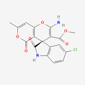 molecular formula C18H13ClN2O6 B10994265 methyl (3S)-2'-amino-5-chloro-7'-methyl-2,5'-dioxo-1,2-dihydro-5'H-spiro[indole-3,4'-pyrano[4,3-b]pyran]-3'-carboxylate 