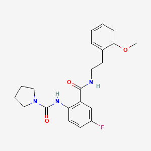 molecular formula C21H24FN3O3 B10994330 N-(4-fluoro-2-{[2-(2-methoxyphenyl)ethyl]carbamoyl}phenyl)pyrrolidine-1-carboxamide 