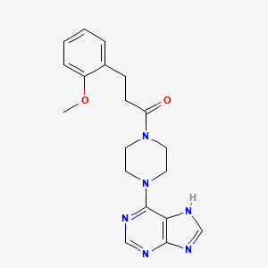 molecular formula C19H22N6O2 B10994410 3-(2-methoxyphenyl)-1-[4-(9H-purin-6-yl)piperazino]-1-propanone 