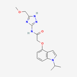 molecular formula C17H21N5O3 B10994483 N-[3-(methoxymethyl)-1H-1,2,4-triazol-5-yl]-2-{[1-(propan-2-yl)-1H-indol-4-yl]oxy}acetamide 
