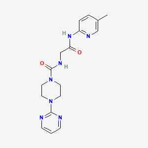 molecular formula C17H21N7O2 B10994499 N-{2-[(5-methylpyridin-2-yl)amino]-2-oxoethyl}-4-(pyrimidin-2-yl)piperazine-1-carboxamide 