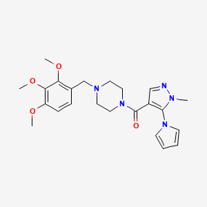 molecular formula C23H29N5O4 B10994505 [1-methyl-5-(1H-pyrrol-1-yl)-1H-pyrazol-4-yl][4-(2,3,4-trimethoxybenzyl)piperazin-1-yl]methanone 