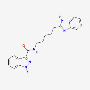 molecular formula C21H23N5O B10994934 N-[5-(1H-benzimidazol-2-yl)pentyl]-1-methyl-1H-indazole-3-carboxamide 