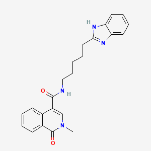 molecular formula C23H24N4O2 B10994936 N-[5-(1H-benzimidazol-2-yl)pentyl]-2-methyl-1-oxo-1,2-dihydroisoquinoline-4-carboxamide 