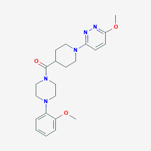 molecular formula C22H29N5O3 B10995025 (4-(2-Methoxyphenyl)piperazin-1-yl)(1-(6-methoxypyridazin-3-yl)piperidin-4-yl)methanone 