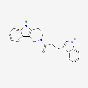 molecular formula C22H21N3O B10995030 3-(1H-indol-3-yl)-1-(1,3,4,5-tetrahydro-2H-pyrido[4,3-b]indol-2-yl)propan-1-one 