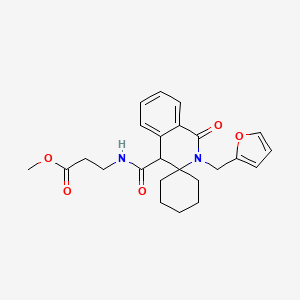 molecular formula C24H28N2O5 B10995124 methyl N-{[2'-(furan-2-ylmethyl)-1'-oxo-1',4'-dihydro-2'H-spiro[cyclohexane-1,3'-isoquinolin]-4'-yl]carbonyl}-beta-alaninate 