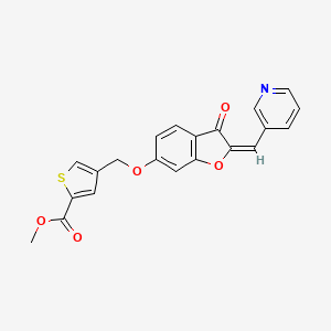molecular formula C21H15NO5S B10995166 methyl 4-({[(2E)-3-oxo-2-(pyridin-3-ylmethylidene)-2,3-dihydro-1-benzofuran-6-yl]oxy}methyl)thiophene-2-carboxylate 