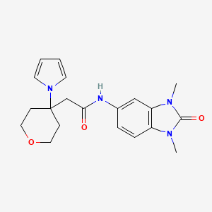 molecular formula C20H24N4O3 B10995170 N-(1,3-dimethyl-2-oxo-2,3-dihydro-1H-benzimidazol-5-yl)-2-[4-(1H-pyrrol-1-yl)tetrahydro-2H-pyran-4-yl]acetamide 