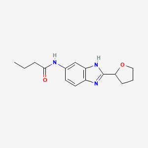 molecular formula C15H19N3O2 B10995177 N-[2-(tetrahydrofuran-2-yl)-1H-benzimidazol-6-yl]butanamide 