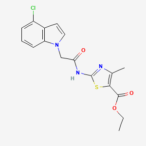 molecular formula C17H16ClN3O3S B10995316 ethyl 2-{[(4-chloro-1H-indol-1-yl)acetyl]amino}-4-methyl-1,3-thiazole-5-carboxylate 