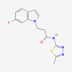 molecular formula C14H13FN4OS B10995324 3-(6-fluoro-1H-indol-1-yl)-N-(5-methyl-1,3,4-thiadiazol-2-yl)propanamide 