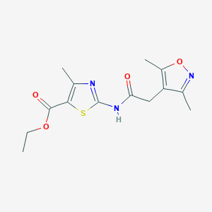 molecular formula C14H17N3O4S B10995487 Ethyl 2-{[(3,5-dimethyl-1,2-oxazol-4-yl)acetyl]amino}-4-methyl-1,3-thiazole-5-carboxylate 