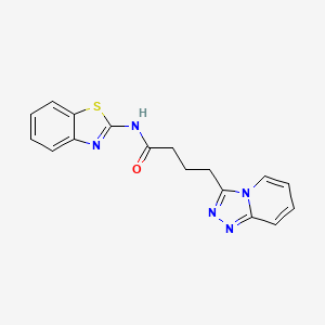 molecular formula C17H15N5OS B10995567 N-(1,3-benzothiazol-2-yl)-4-([1,2,4]triazolo[4,3-a]pyridin-3-yl)butanamide 