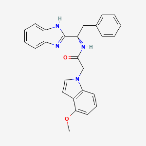 molecular formula C26H24N4O2 B10995591 N-[(1S)-1-(1H-1,3-Benzimidazol-2-YL)-2-phenylethyl]-2-(4-methoxy-1H-indol-1-YL)acetamide 