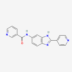 molecular formula C18H13N5O B10995615 N-[2-(pyridin-4-yl)-1H-benzimidazol-5-yl]pyridine-3-carboxamide 