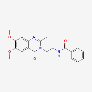 molecular formula C20H21N3O4 B10995623 N-[2-(6,7-dimethoxy-2-methyl-4-oxoquinazolin-3(4H)-yl)ethyl]benzamide 