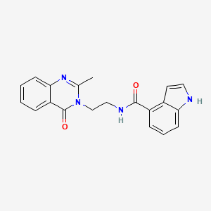 molecular formula C20H18N4O2 B10995672 N-[2-(2-methyl-4-oxoquinazolin-3(4H)-yl)ethyl]-1H-indole-4-carboxamide 