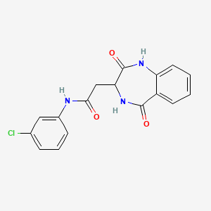 molecular formula C17H14ClN3O3 B10995862 N-(3-chlorophenyl)-2-(2,5-dioxo-2,3,4,5-tetrahydro-1H-1,4-benzodiazepin-3-yl)acetamide 