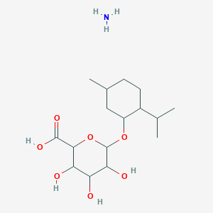 molecular formula C16H31NO7 B010996 Azane;3,4,5-trihydroxy-6-(5-methyl-2-propan-2-ylcyclohexyl)oxyoxane-2-carboxylic acid CAS No. 104874-25-1