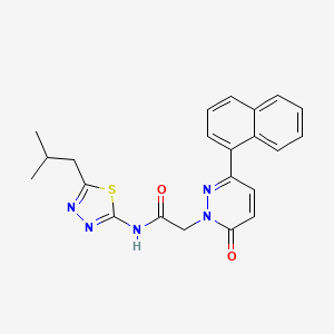 molecular formula C22H21N5O2S B10996162 N-[(2E)-5-(2-methylpropyl)-1,3,4-thiadiazol-2(3H)-ylidene]-2-[3-(naphthalen-1-yl)-6-oxopyridazin-1(6H)-yl]acetamide 