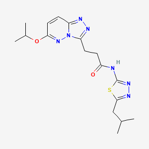 molecular formula C17H23N7O2S B10996869 N-(5-isobutyl-1,3,4-thiadiazol-2-yl)-3-(6-isopropoxy-[1,2,4]triazolo[4,3-b]pyridazin-3-yl)propanamide 