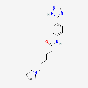 molecular formula C18H21N5O B10997818 6-(1H-pyrrol-1-yl)-N-[4-(1H-1,2,4-triazol-3-yl)phenyl]hexanamide 
