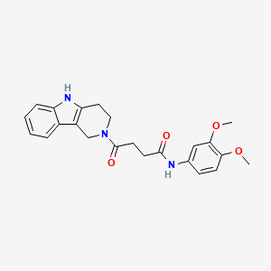 molecular formula C23H25N3O4 B10998833 N-(3,4-dimethoxyphenyl)-4-oxo-4-(1,3,4,5-tetrahydro-2H-pyrido[4,3-b]indol-2-yl)butanamide 