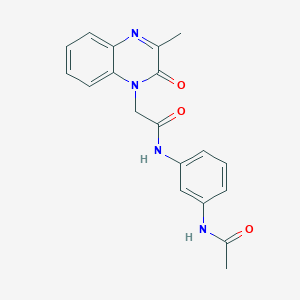 molecular formula C19H18N4O3 B10999138 N-(3-acetamidophenyl)-2-(3-methyl-2-oxoquinoxalin-1(2H)-yl)acetamide 