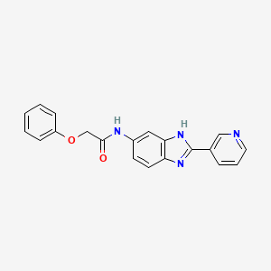 molecular formula C20H16N4O2 B10999410 2-phenoxy-N-[2-(pyridin-3-yl)-1H-benzimidazol-5-yl]acetamide 