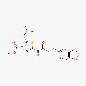 molecular formula C20H24N2O4S B10999419 Methyl 2-{[3-(2,3-dihydro-1-benzofuran-5-yl)propanoyl]amino}-5-(2-methylpropyl)-1,3-thiazole-4-carboxylate 