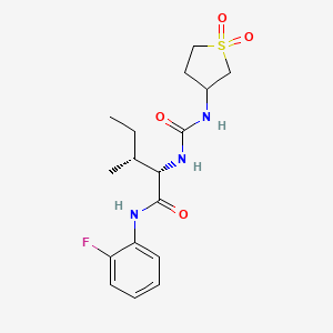 molecular formula C17H24FN3O4S B10999461 N~2~-[(1,1-dioxidotetrahydrothiophen-3-yl)carbamoyl]-N-(2-fluorophenyl)-L-isoleucinamide 