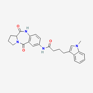molecular formula C25H26N4O3 B10999504 N-(5,11-dioxo-2,3,5,10,11,11a-hexahydro-1H-pyrrolo[2,1-c][1,4]benzodiazepin-7-yl)-4-(1-methyl-1H-indol-3-yl)butanamide 