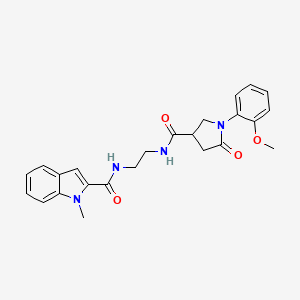 molecular formula C24H26N4O4 B10999881 N-[2-({[1-(2-methoxyphenyl)-5-oxopyrrolidin-3-yl]carbonyl}amino)ethyl]-1-methyl-1H-indole-2-carboxamide 