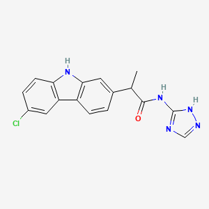 molecular formula C17H14ClN5O B10999897 2-(6-chloro-9H-carbazol-2-yl)-N-(4H-1,2,4-triazol-3-yl)propanamide 