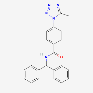 molecular formula C22H19N5O B11000001 N-(diphenylmethyl)-4-(5-methyl-1H-tetrazol-1-yl)benzamide 