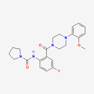 molecular formula C23H27FN4O3 B11000003 N-(4-fluoro-2-{[4-(2-methoxyphenyl)piperazin-1-yl]carbonyl}phenyl)pyrrolidine-1-carboxamide 