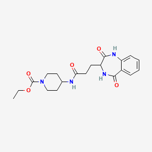 molecular formula C20H26N4O5 B11000206 ethyl 4-{[3-(2,5-dioxo-2,3,4,5-tetrahydro-1H-1,4-benzodiazepin-3-yl)propanoyl]amino}piperidine-1-carboxylate 