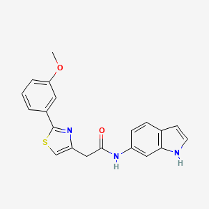 molecular formula C20H17N3O2S B11000333 N-(1H-indol-6-yl)-2-[2-(3-methoxyphenyl)-1,3-thiazol-4-yl]acetamide 