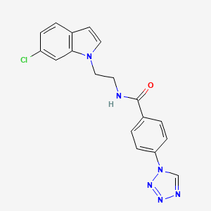 molecular formula C18H15ClN6O B11000411 N-[2-(6-chloro-1H-indol-1-yl)ethyl]-4-(1H-tetrazol-1-yl)benzamide 