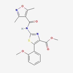 molecular formula C18H17N3O5S B11000527 Methyl 2-{[(3,5-dimethyl-1,2-oxazol-4-yl)carbonyl]amino}-5-(2-methoxyphenyl)-1,3-thiazole-4-carboxylate 